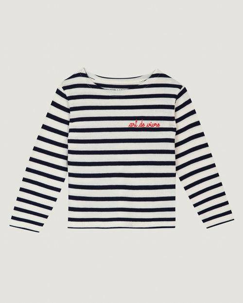 "art de vivre" long-sleeved gardette sailor shirt#color_ivory-navy