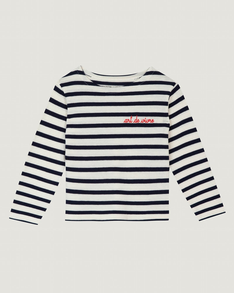 "art de vivre" long-sleeved gardette sailor shirt#color_ivory-navy