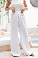 ASIANNA Blanc - Pantalon Gaze De Coton