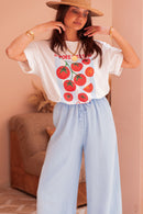 ASIANNA Bleu Ciel - Pantalon Gaze De Coton