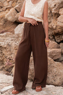 ASIANNA Chocolat - Cotton Gauze Pants