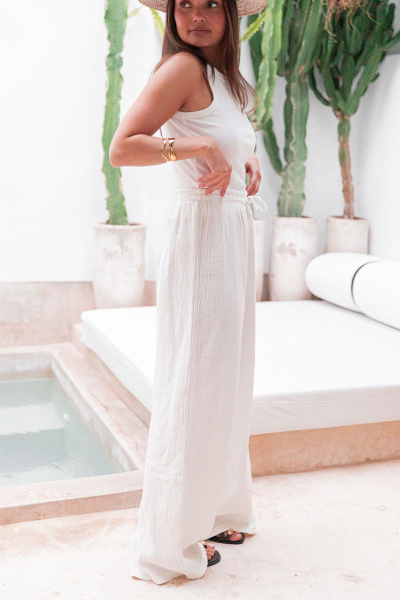 ASIANNA Ecru - Cotton Gauze Trousers