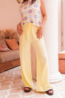ASIANNA Jaune Pâle - Pantalon Gaze De Coton