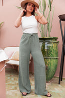 ASIANNA Kaki - Pantalon Gaze De Coton