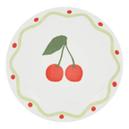 Fruity Cherries Dessert Plate – Set of 6