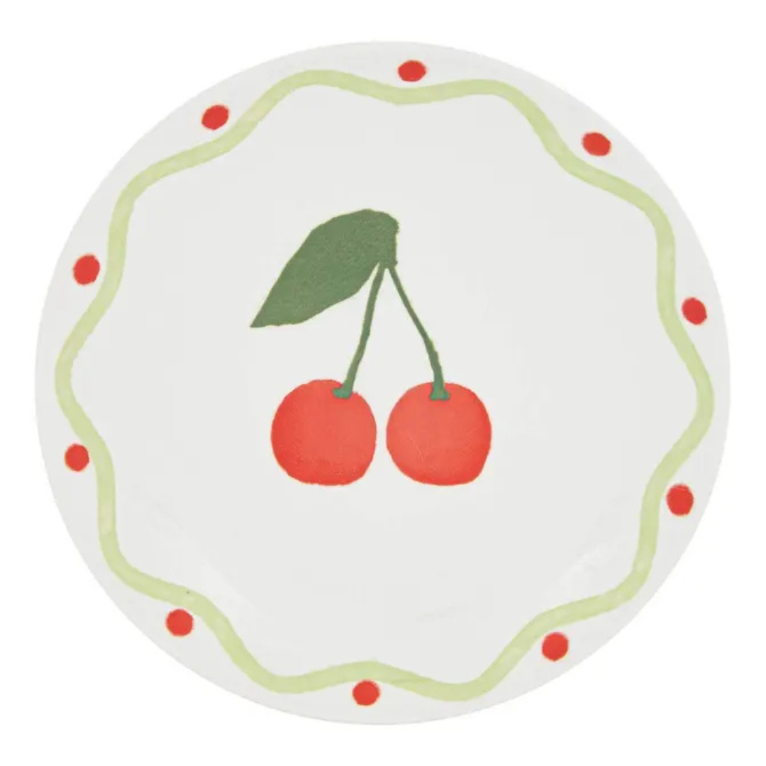 Fruity Cherries Dessert Plate – Set of 6