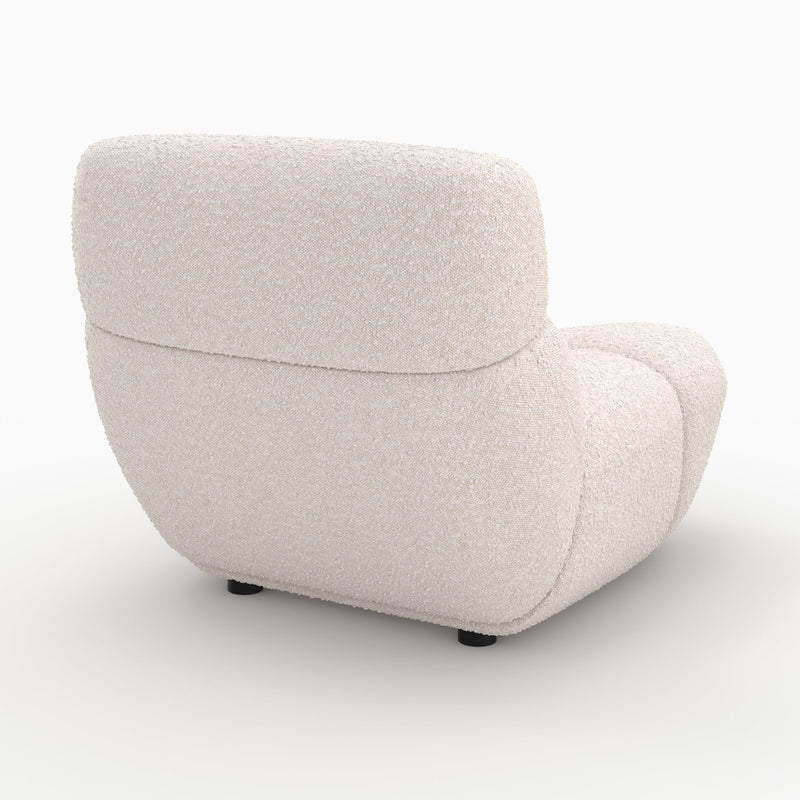 Fauteuil Teddy en tissu bouclé blanc