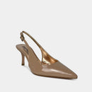 Escarpins Slingback Ann Tuil Astella - Cuir Vernis Beige