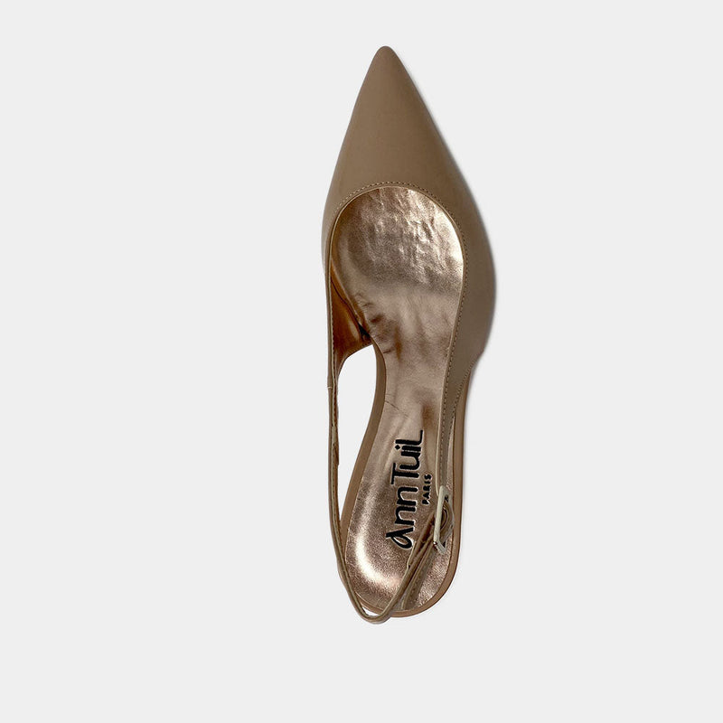 Escarpins Slingback Ann Tuil Astella - Cuir Vernis Beige