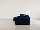 Atlas - Canapé D'Angle Réversible - 4 Places - Velours Texturé - Bleu