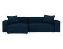 Atlas - Canapé D'Angle Réversible - 4 Places - Velours Texturé - Bleu