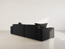 Atlas - Canapé D'Angle Réversible - 4 Places - Velours Texturé - Noir