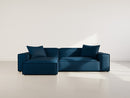 Atlas - Canapé D'Angle Réversible - 4 Places - Velours Texturé - Bleu