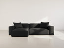 Atlas - Canapé D'Angle Réversible - 4 Places - Velours Texturé - Noir