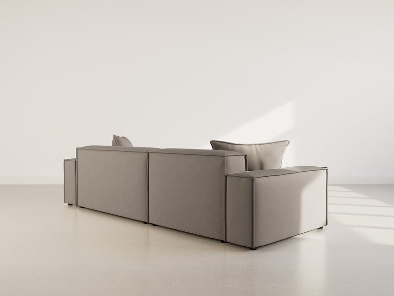 Atlas - Canapé D'Angle Réversible - 4 Places - Velours Texturé - Gris