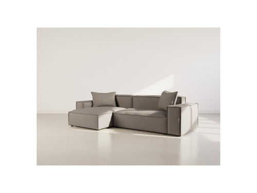 Atlas - Canapé D'Angle Réversible - 4 Places - Velours Texturé - Gris