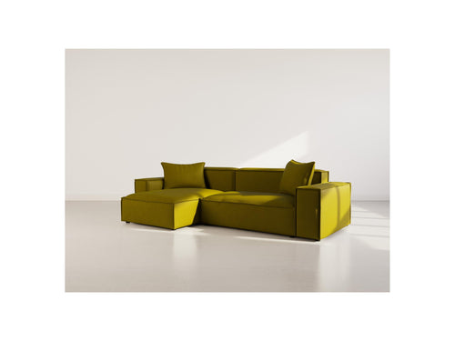 Atlas - Canapé D'Angle Réversible - 4 Places - Velours Texturé - Vert Olive