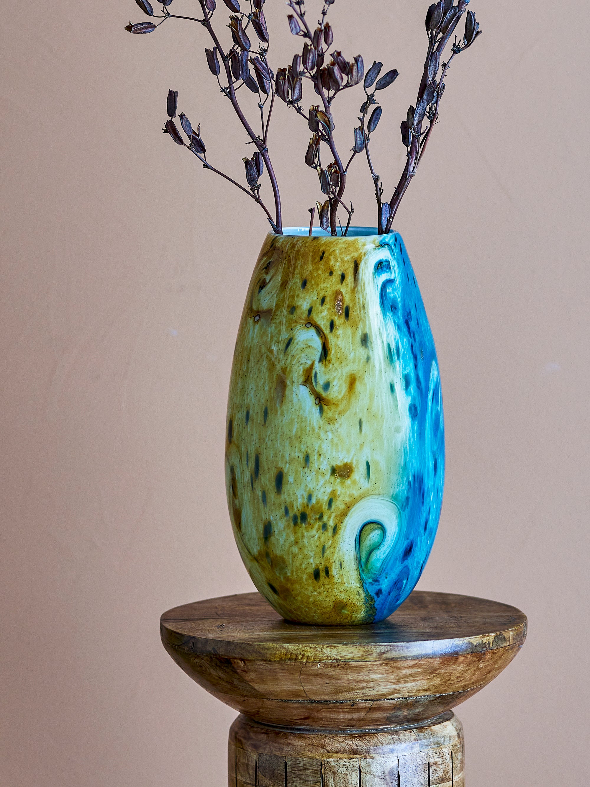 Kalian - Vase - Bleu - Verre