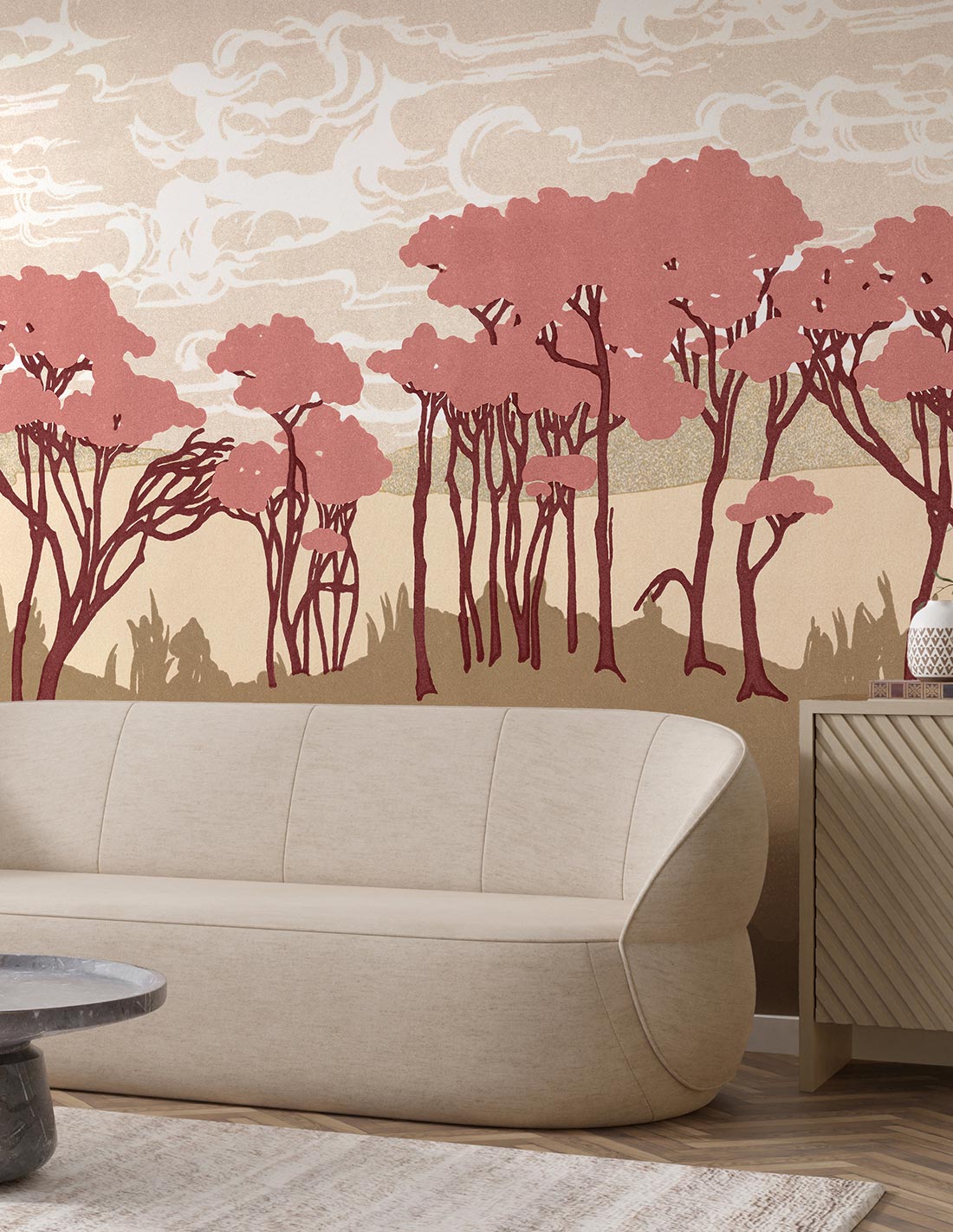 Fresque Au Bord De L'Eau - Burgundy Gold