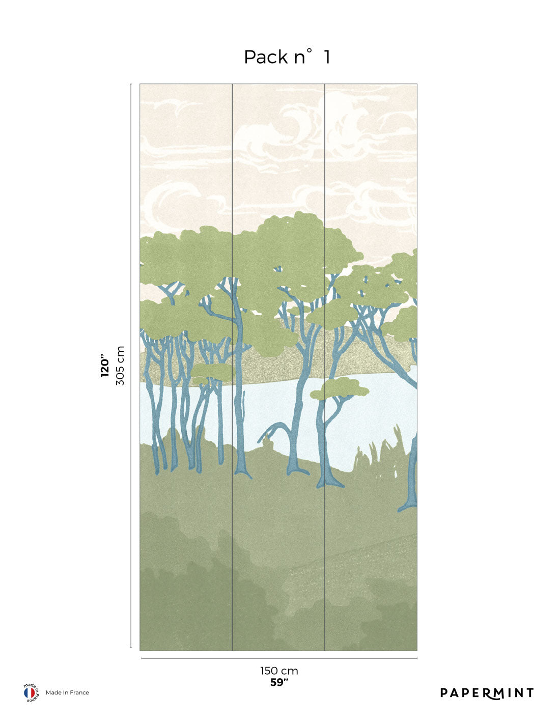 Fresque Au Bord De L'Eau - Olive Green