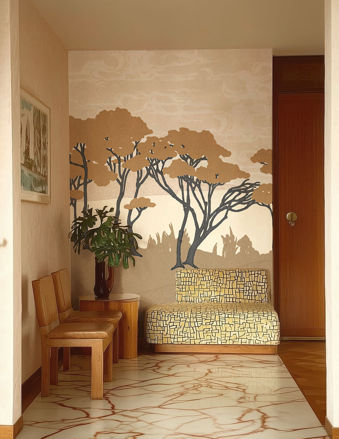 Fresque Au Bord De L'Eau - Warm Brown
