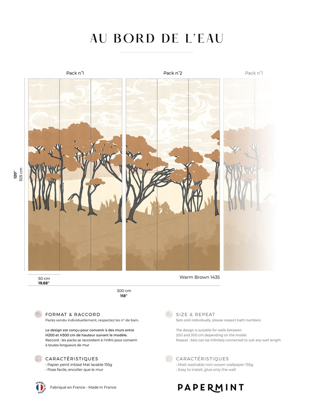 Fresque Au Bord De L'Eau - Warm Brown