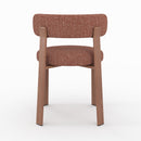 Lot de 2 chaises Aura en tissu texturé brun canelle, pieds en métal effet bois