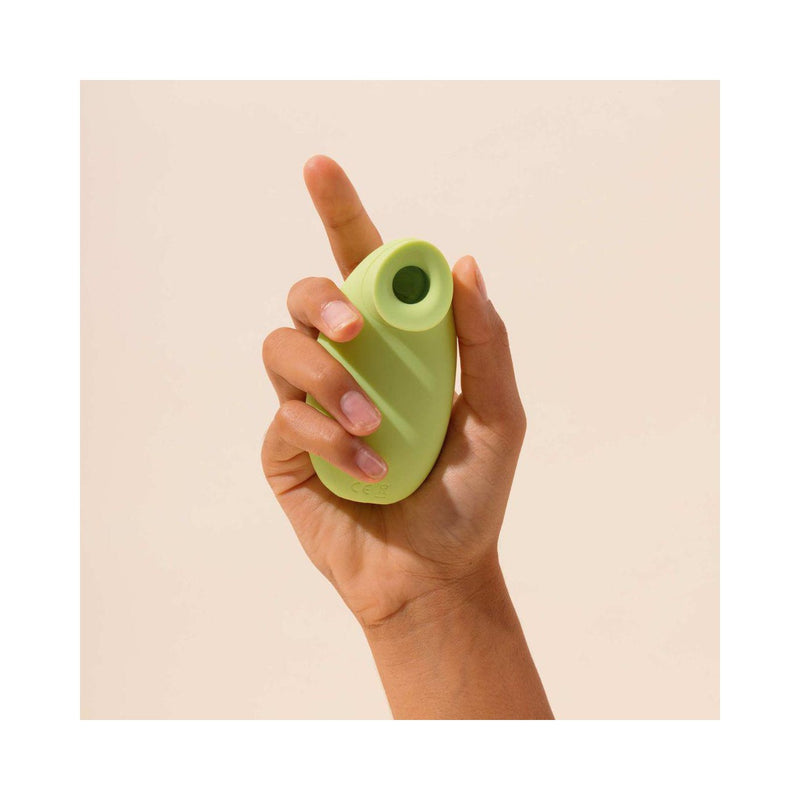 Aura sextoy air pulsé style womanizer de la marque française My Lubie, couleur verte