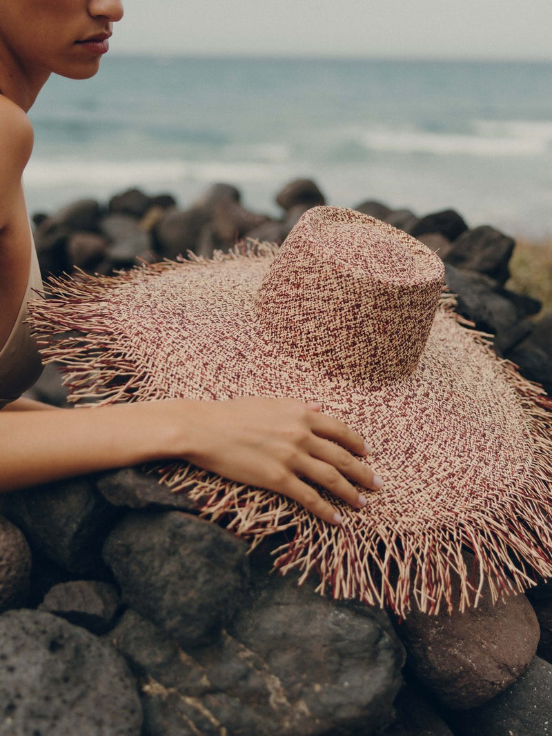 Aurora Straw Hat - Natural & Auburn