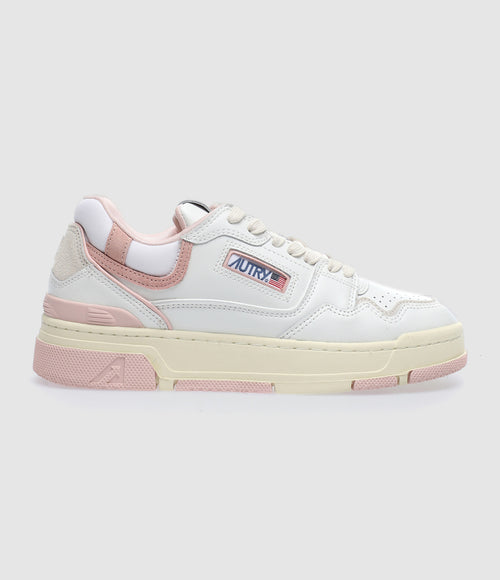 Autry - Baskets Clc Cuir Blanc Rose - Femme