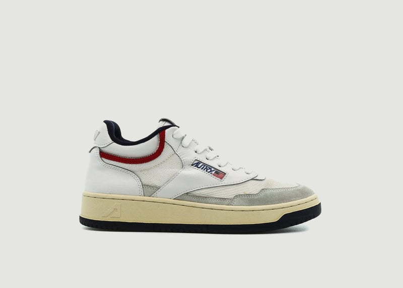 Sneakers 01 Mid Man Leather Blanc Open White Usa - Blanc - Man