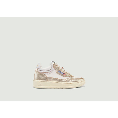 Autry - Zapatillas Open Mid White Platinum - Dorado