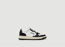 Sneakers Medalist Low In Leather - Blanc And Black - Man