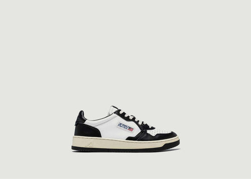 Sneakers Medalist Low In Leather - Blanc And Black - Man