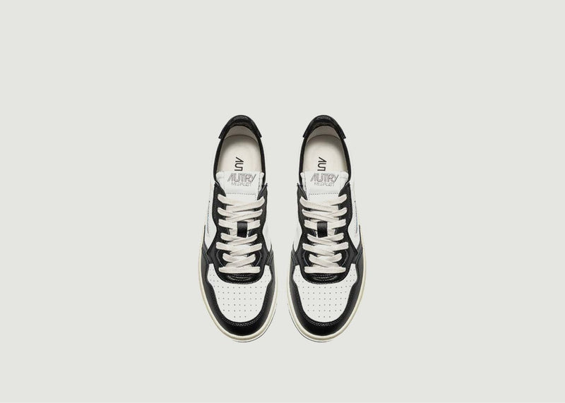 Sneakers Medalist Low In Leather - Blanc And Black - Man