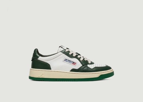 Sneakers 01 Low Man Leather Blanc Green Leat Wht - Green - Man