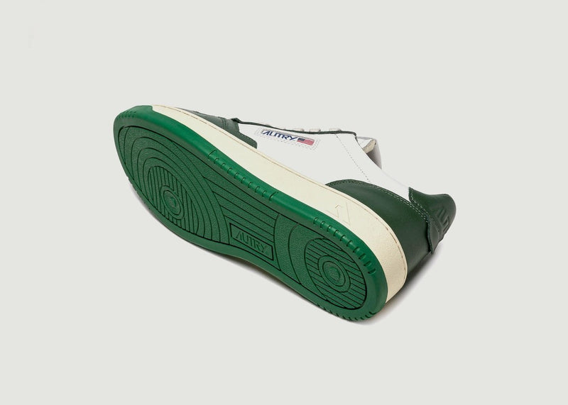 Sneakers 01 Low Man Leather Blanc Green Leat Wht - Green - Man