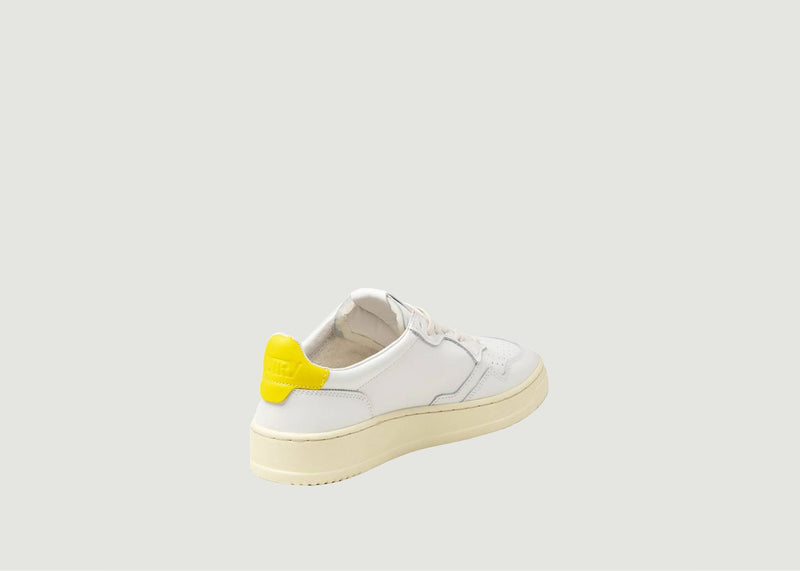 Sneakers Medalist Low In Leather Blanc And Yellow - Blanc - Woman