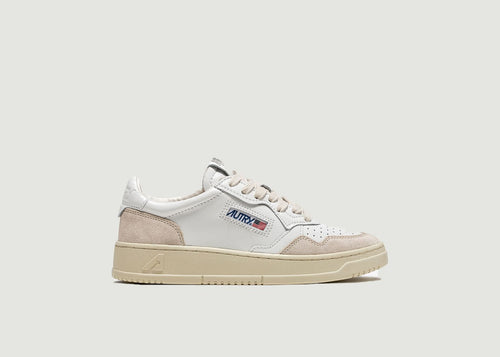 Sneakers Medalist Low En Cuir Et Suede - Blanc - Femme