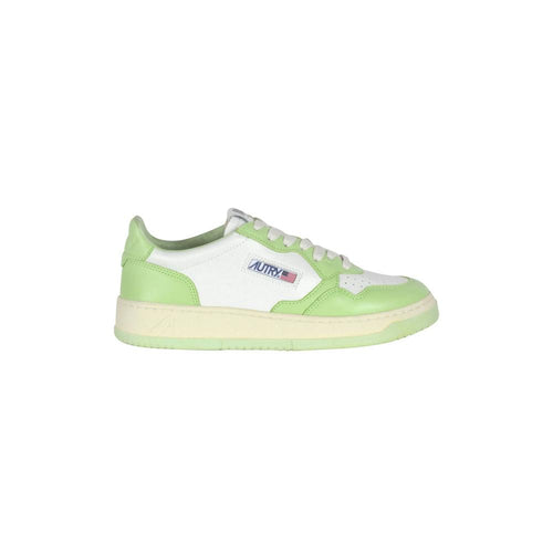 Baskets En Cuir Bicolore - Blanc/Vert Pomme