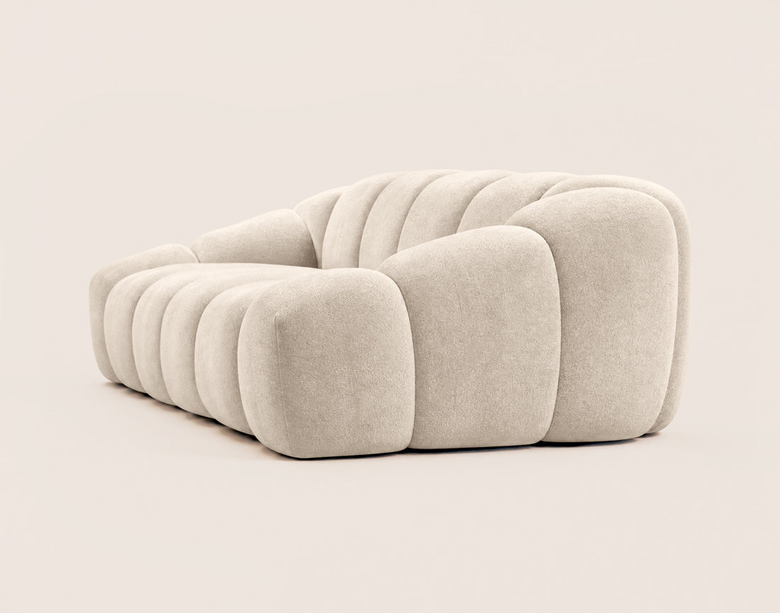 Ava - Sofá 3 Plazas - Terciopelo Texturizado - Beige