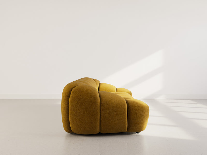 Ava - Canapé - 3 Places - Velours Texturé - Jaune