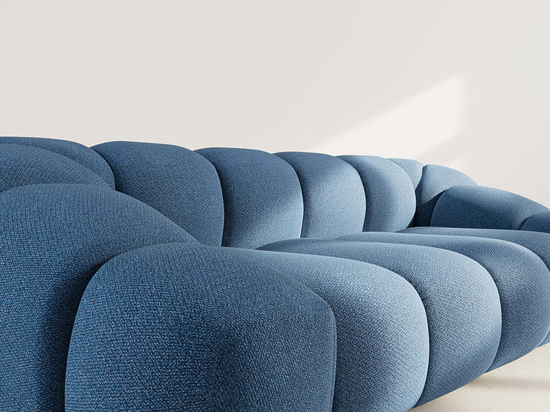 Ava - Canapé - 3 Places - Velours Texturé - Bleu Marine