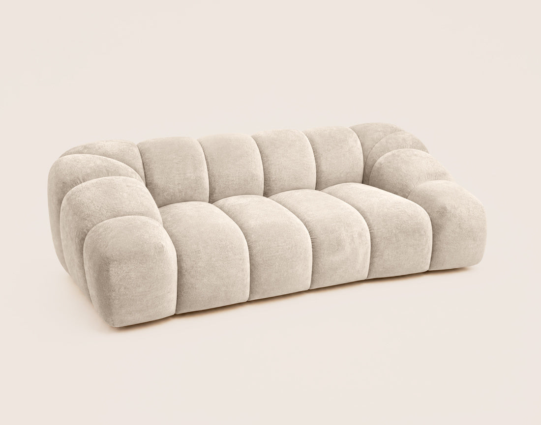 Ava - Sofá 3 Plazas - Terciopelo Texturizado - Beige