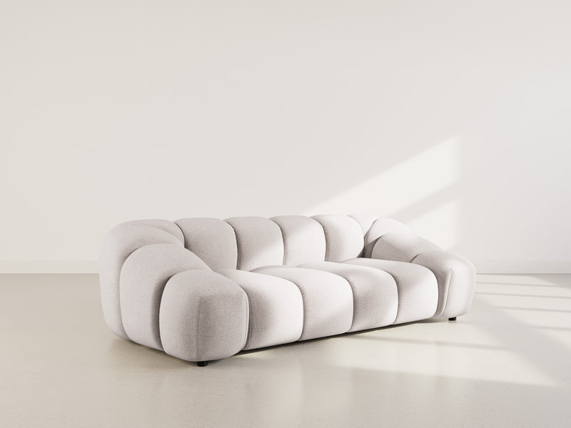 Ava - Canapé - 3 Places - Velours Texturé - Gris Clair