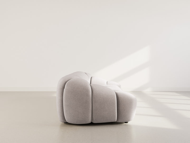 Ava - Canapé - 3 Places - Velours Texturé - Gris Clair