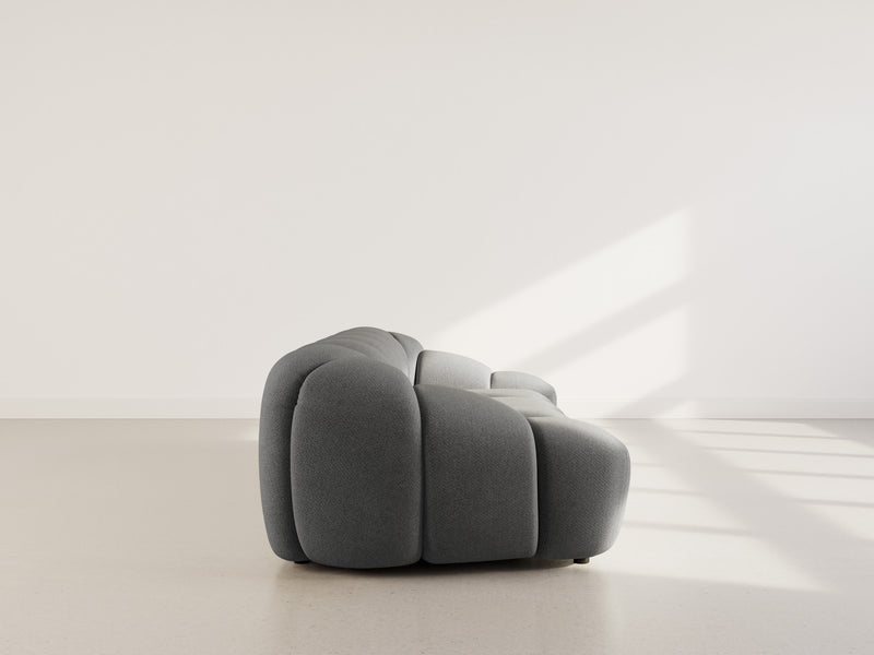 Ava - Canapé - 3 Places - Velours Texturé - Gris