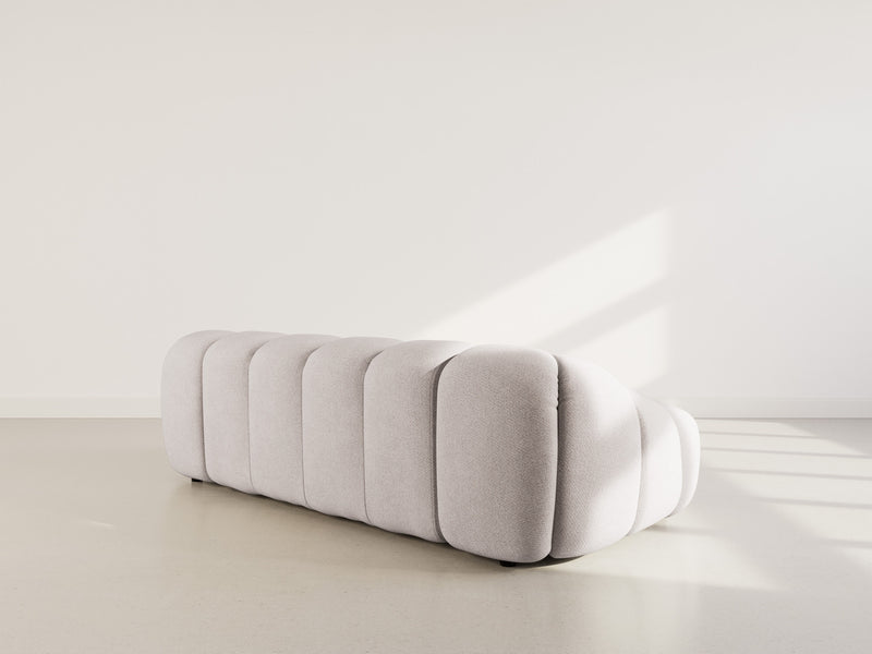 Ava - Canapé - 3 Places - Velours Texturé - Gris Clair