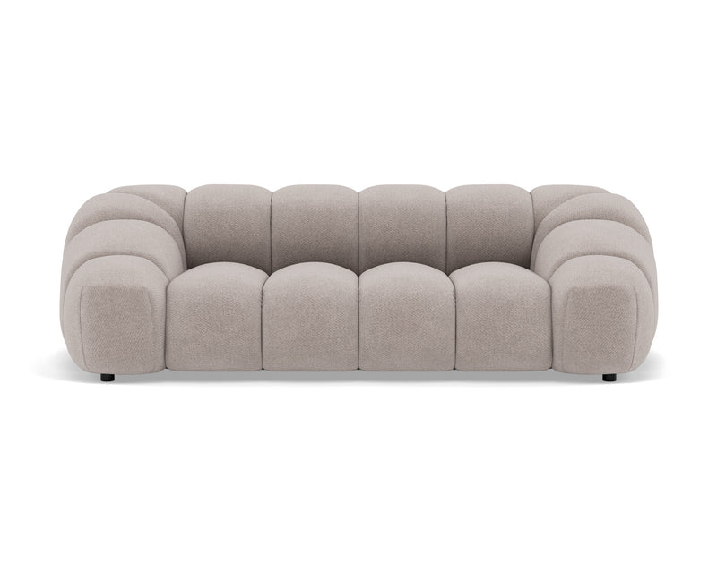 Ava - Canapé - 3 Places - Velours Texturé - Gris Clair