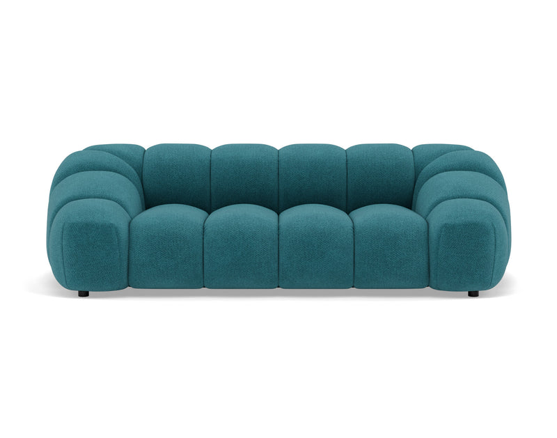 Ava - Canapé - 3 Places - Velours Texturé - Bleu